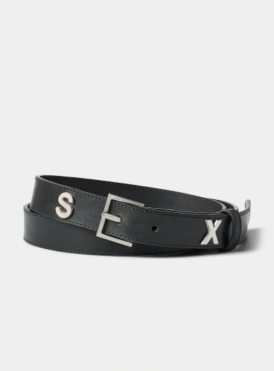 Pre-owned Martine Rose Aw23  Sex Letter Belt Xs/s In Black