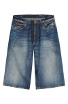 Martine Rose Baggy Denim Shorts In Blue Acid