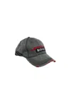 Martine Rose Grey And Red Roll Back Embroidered Cotton Baseball Cap In Black