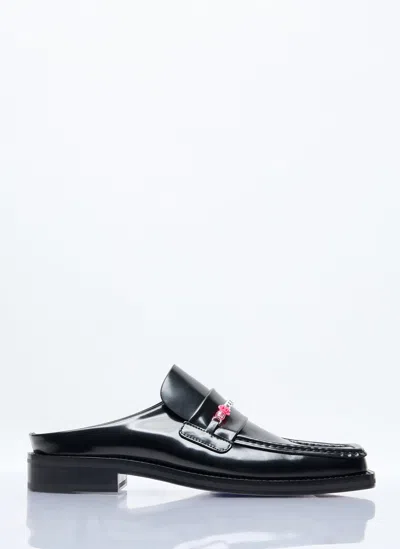 Martine Rose Beaded Square-toe Mule In Black