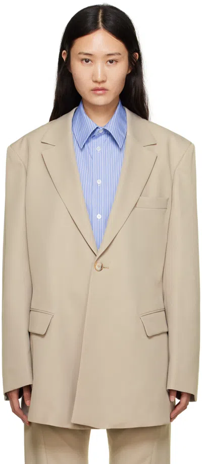 Martine Rose Beige Hanging Blazer In Stone Stone