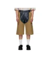 Martine Rose Zip Chap Utility Shorts Beige In Navy Blue/khaki