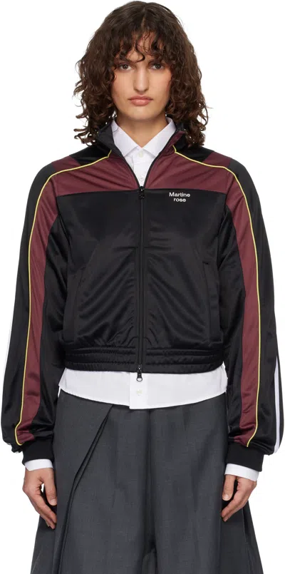 Martine Rose Black & Burgundy Shrunken Track Jacket In Multi
