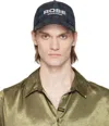 MARTINE ROSE BLACK & NAVY NYLON CAP