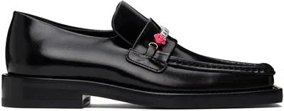Martine Rose Black Beaded Square Toe Loafers In Black / Multi