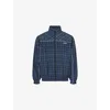 Martine Rose Lightweight Polyamide Jacket With Modern Plaid Pattern In Black