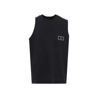 Martine Rose Black Cotton Sleeveless T-shirt With Logo Patch