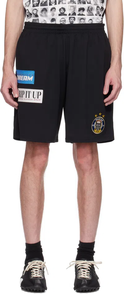 MARTINE ROSE BLACK FOOTBALL SHORTS