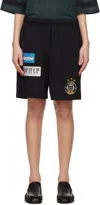 MARTINE ROSE BLACK FOOTBALL SHORTS