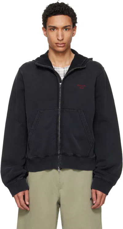 Martine Rose Black Hooded Zip Crew Jacket