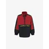 Martine Rose Black Lace Up Logo-embroidered Shell Sweatshirt Xl In Red