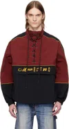 Martine Rose Black Lace Up Logo-embroidered Shell Sweatshirt Xl In Blk