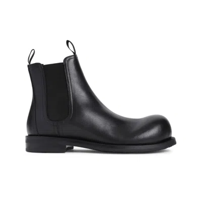 Martine Rose Black Leather Bulb Toe Chelsea Boot