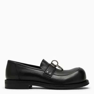 Martine Rose Black Leather Loafer With Ring Detail