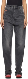 Martine Rose Black Open Fly Jeans In Blk Black Washed