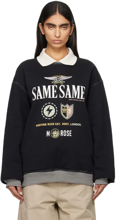 Martine Rose Black Polo Neck Sweatshirt In Blk Black Same Same