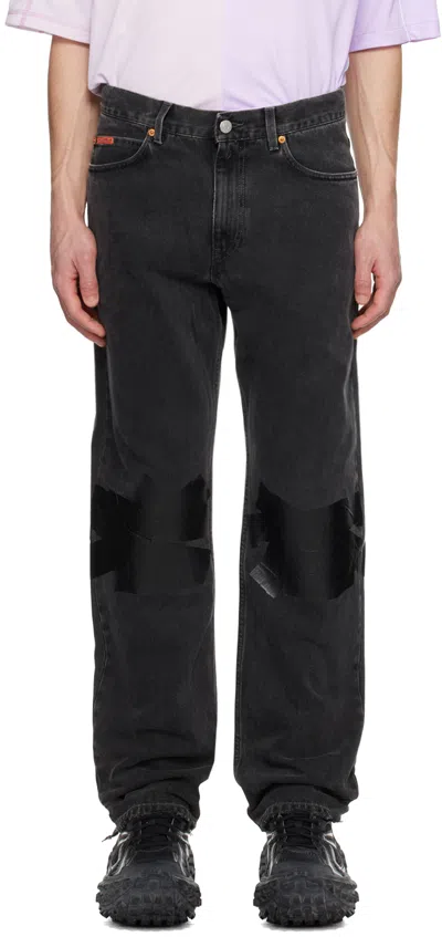Martine Rose Black Relaxed-fit Jeans In Black Wash / Gaffer
