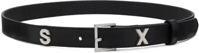 MARTINE ROSE BLACK 'SEX' LEATHER BELT