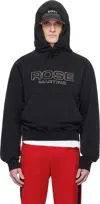 Martine Rose Black Shrunken Hoodie In Black Washed
