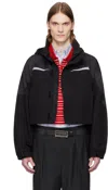 Martine Rose Black Shrunken Sports Jacket In Black-grey