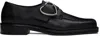 Martine Rose Black Square Toe Buckle Loafers In Black