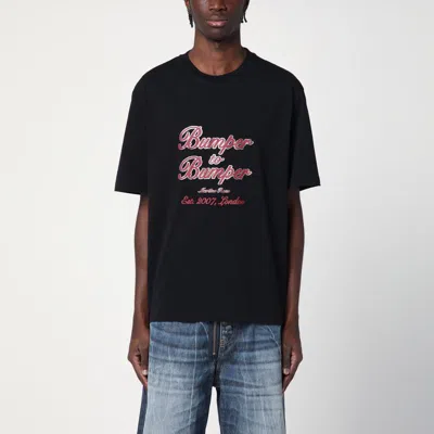 MARTINE ROSE MARTINE ROSE  BLACK T-SHIRT WITH PRINTED LOGO