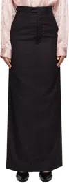 Martine Rose Black Tailored High Waisted Maxi Skirt In Blkred Black-red Str
