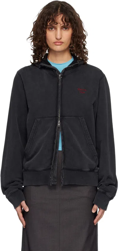 Martine Rose Black Zip Crew Hoodie