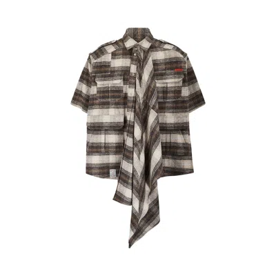 Pre-owned Martine Rose Blanket Safari Shirt 'brown Check'