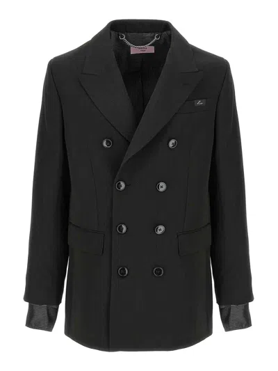MARTINE ROSE STRIPED DOUBLE-BREASTED BLAZER