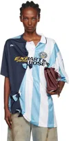 Martine Rose Blue & White Collage Football Top In Multi