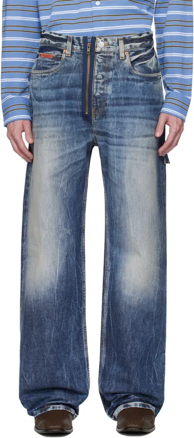 Martine Rose Blue Casual Jeans In Blue Acid
