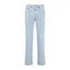 Martine Rose Blue Pinstripe Straight Leg Cotton Jeans