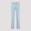 Martine Rose Light Blue Pinstripe Straight Leg Jeans In Blue
