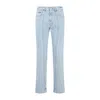 Martine Rose Light Blue Pinstripe Straight Leg Jeans In Blue