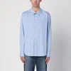 Martine Rose Striped Cotton Poplin Shirt With Long Sleeves In Light Blue