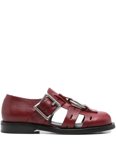 Martine Rose Bondage Belt Leather Sandals In Red