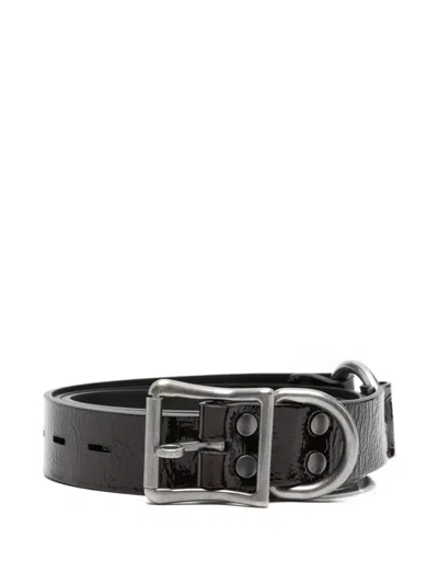 Martine Rose Bondage Leather Belt In Black