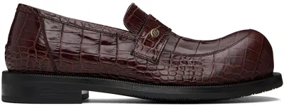 Martine Rose Brown Bulb Toe Loafers In Tobacco