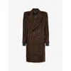 Martine Rose Brown-gold Stripe Striped-print Double-breasted Relaxed-fit Wool-blend Coat In Brown-gold Stripe
