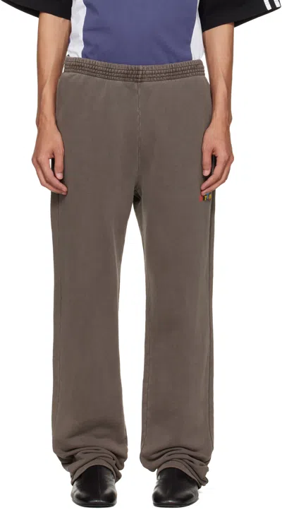 Martine Rose Brown Straight Leg Sweatpants In Gray