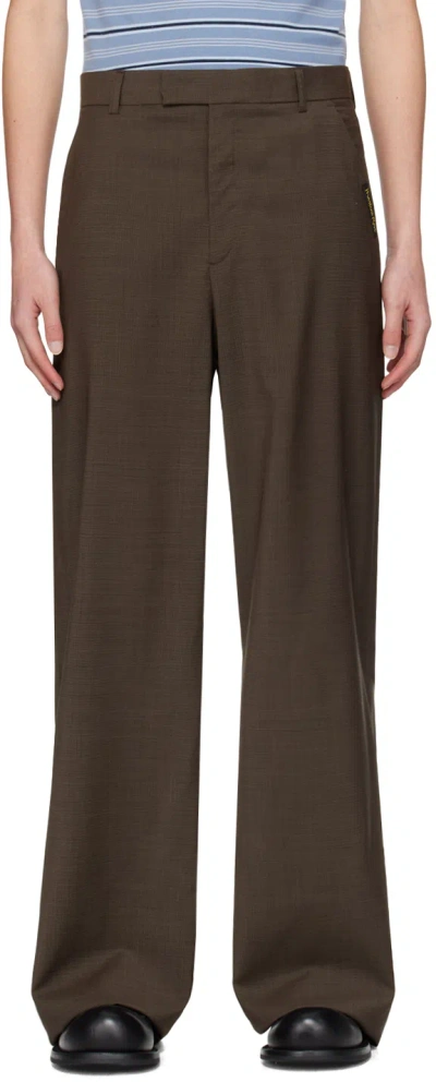 Martine Rose Houndstooth Trousers In Brown