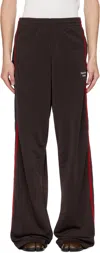 Martine Rose Wide-leg Casual Pants With Contrasting Side Stripes In Burgundy