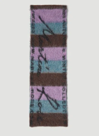 Martine Rose Brushed Signature Scarf In Purple