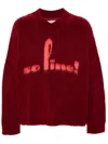 Martine Rose Brushed V-neck Sweater In Red