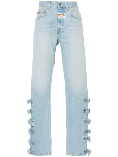 Martine Rose Buckle Jeans In Blue