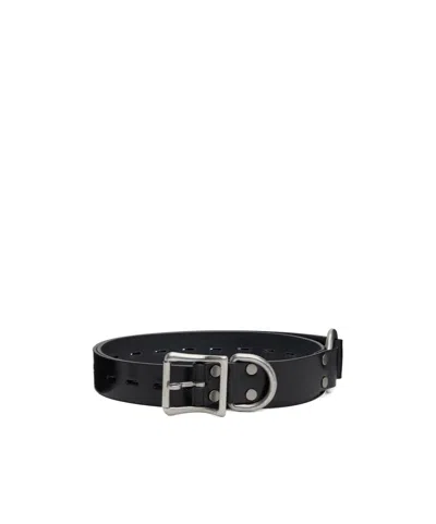 Martine Rose Buckled Leather Belt In Black