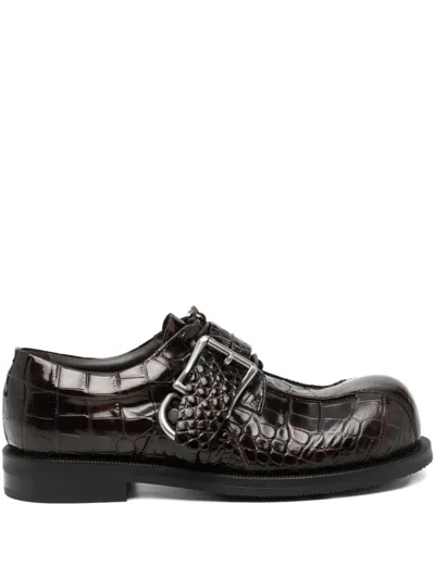 Martine Rose Brown Bulb Toe Buckle Loafers