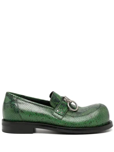 Martine Rose Bulb-toe Ring Loafers In Green