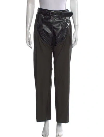 Pre-owned Martine Rose Calf Leather Wide Leg Pants W/ Tags In Black